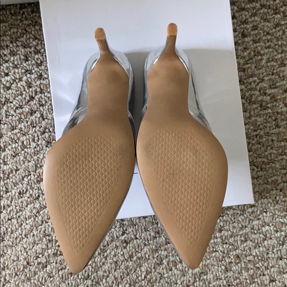 Silver Faux Leather Mules - Picture 3 of 4